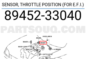 Toyota 8945233040 SENSOR, THROTTLE POSITION (FOR E.F.I.)