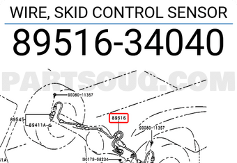Toyota 8951634040 WIRE, SKID CONTROL SENSOR