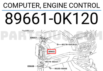 Toyota 896610K120 COMPUTER, ENGINE CONTROL