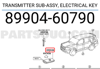 Toyota 8990460790 TRANSMITTER SUB-ASSY, ELECTRICAL KEY