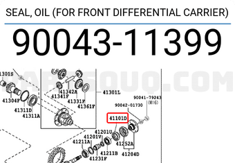 Toyota 9004311399 SEAL, OIL (FOR FRONT DIFFERENTIAL CARRIER)