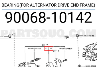 Toyota 90068-10015 Alternator Drive End Frame Bearing 