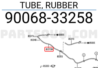 Toyota 9006833258 TUBE, RUBBER