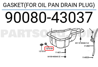Toyota 9008043037 GASKET(FOR OIL PAN DRAIN PLUG)
