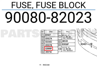Toyota 9008082023 FUSE, FUSE BLOCK