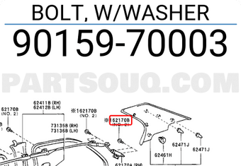 Toyota 9015970003 BOLT, W/WASHER