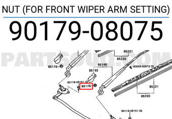 Toyota 9017908075 NUT (FOR FRONT WIPER ARM SETTING)