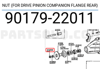 Toyota 9017922011 NUT (FOR DRIVE PINION COMPANION FLANGE REAR)