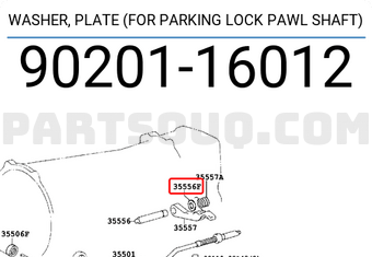 Toyota 9020116012 WASHER, PLATE (FOR PARKING LOCK PAWL SHAFT)