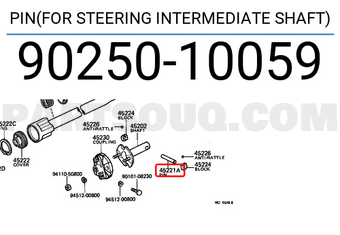 Toyota 9025010059 PIN(FOR STEERING INTERMEDIATE SHAFT)