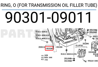 Toyota 9030109011 RING, O (FOR TRANSMISSION OIL FILLER TUBE)