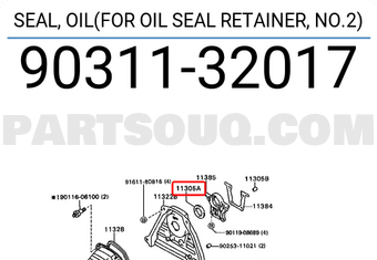 Toyota 9031132017 SEAL, OIL(FOR OIL SEAL RETAINER, NO.2)