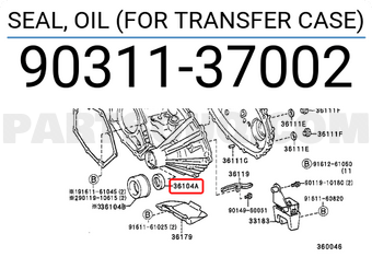 Toyota 9031137002 SEAL, OIL (FOR TRANSFER CASE)