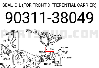 Toyota 9031138049 SEAL, OIL (FOR FRONT DIFFERENTIAL CARRIER)
