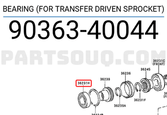 Toyota 9036340044 BEARING (FOR TRANSFER DRIVEN SPROCKET)