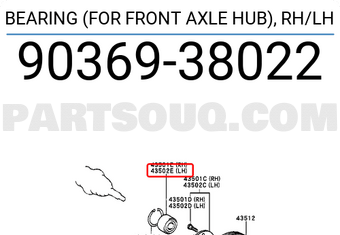 Toyota 9036938022 BEARING (FOR FRONT AXLE HUB),RH/LH