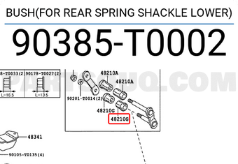 Toyota 90385T0002 BUSH(FOR REAR SPRING SHACKLE LOWER)