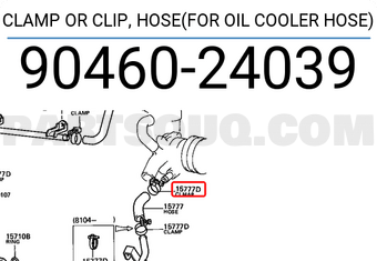 Toyota 9046024039 CLAMP OR CLIP, HOSE(FOR OIL COOLER HOSE)