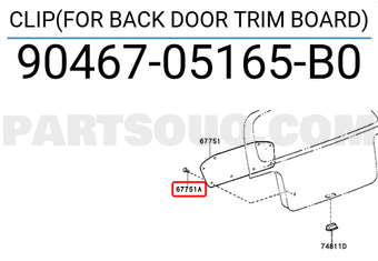 Toyota 9046705165B0 CLIP(FOR BACK DOOR TRIM BOARD)