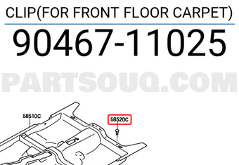 Toyota 9046711025 CLIP(FOR FRONT FLOOR CARPET)