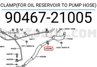 Toyota 9046721005 CLAMP(FOR OIL RESERVOIR TO PUMP HOSE)