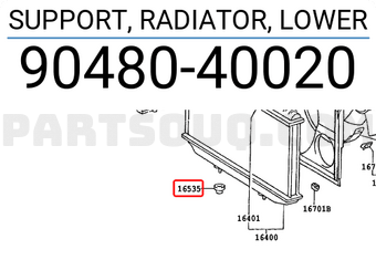 Toyota 9048040020 SUPPORT, RADIATOR, LOWER