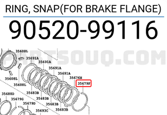 Toyota 9052099116 RING, SNAP(FOR BRAKE FLANGE)