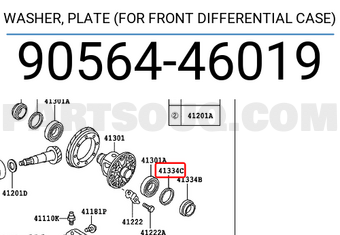 Toyota 9056446019 WASHER, PLATE (FOR FRONT DIFFERENTIAL CASE)