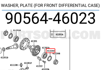 Toyota 9056446023 WASHER, PLATE (FOR FRONT DIFFERENTIAL CASE)