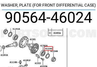 Toyota 9056446024 WASHER, PLATE (FOR FRONT DIFFERENTIAL CASE)