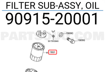 Toyota 9091520001 FILTER SUB-ASSY, OIL