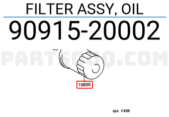 Toyota 9091520002 FILTER ASSY, OIL