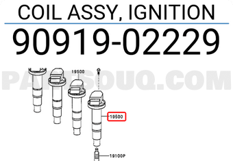Toyota 9091902229 COIL ASSY, IGNITION