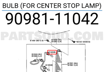 Toyota 9098111042 BULB (FOR CENTER STOP LAMP)