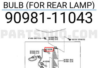 Toyota 9098111043 BULB (FOR REAR LAMP)