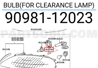 Toyota 9098112023 BULB(FOR CLEARANCE LAMP)