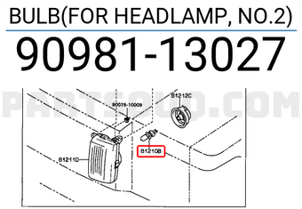Toyota 9098113027 BULB(FOR HEADLAMP, NO.2)
