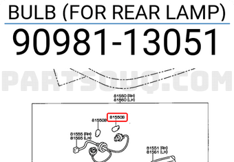 Toyota 9098113051 BULB (FOR REAR LAMP)