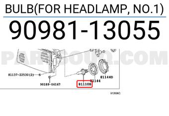 Toyota 9098113055 BULB(FOR HEADLAMP, NO.1)
