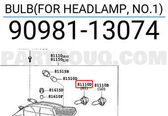 Toyota 9098113074 BULB(FOR HEADLAMP, NO.1)