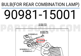 Toyota 9098115001 BULB(FOR REAR COMBINATION LAMP)
