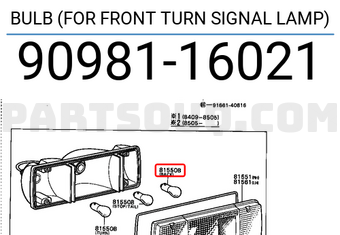 Toyota 9098116021 BULB (FOR FRONT TURN SIGNAL LAMP)