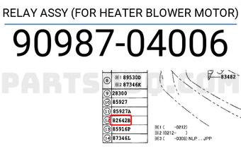 Toyota 9098704006 RELAY ASSY (FOR HEATER BLOWER MOTOR)