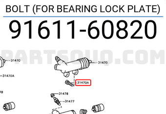 Toyota 9161160820 BOLT (FOR BEARING LOCK PLATE)