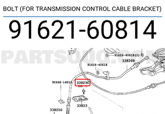 Toyota 9162160814 BOLT (FOR TRANSMISSION CONTROL CABLE BRACKET)