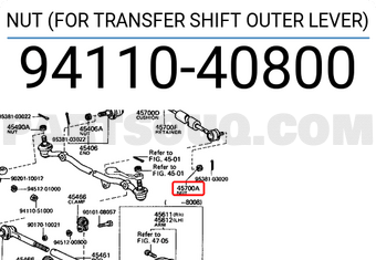 Toyota 9411040800 NUT (FOR TRANSFER SHIFT OUTER LEVER)