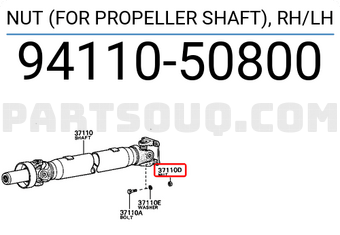 Toyota 9411050800 NUT (FOR PROPELLER SHAFT),RH/LH