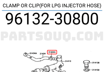 Toyota 9613230800 CLAMP OR CLIP(FOR LPG INJECTOR HOSE)