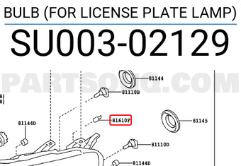 Toyota SU00302129 BULB (FOR LICENSE PLATE LAMP)