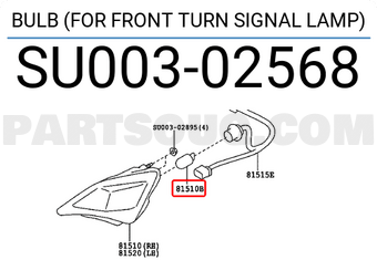 Toyota SU00302568 BULB (FOR FRONT TURN SIGNAL LAMP)